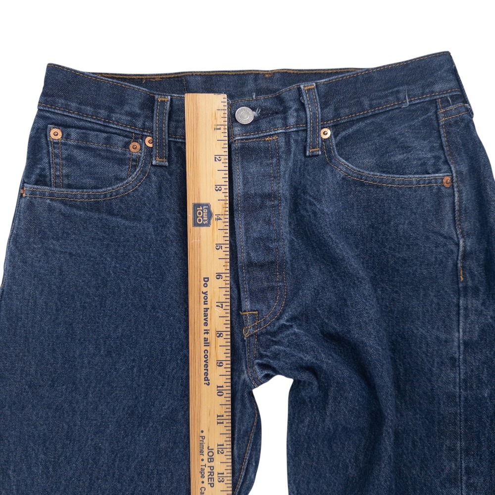 Levi's 501 Men's Straight Jeans in Dark Blue Denim - Picture 14 of 16